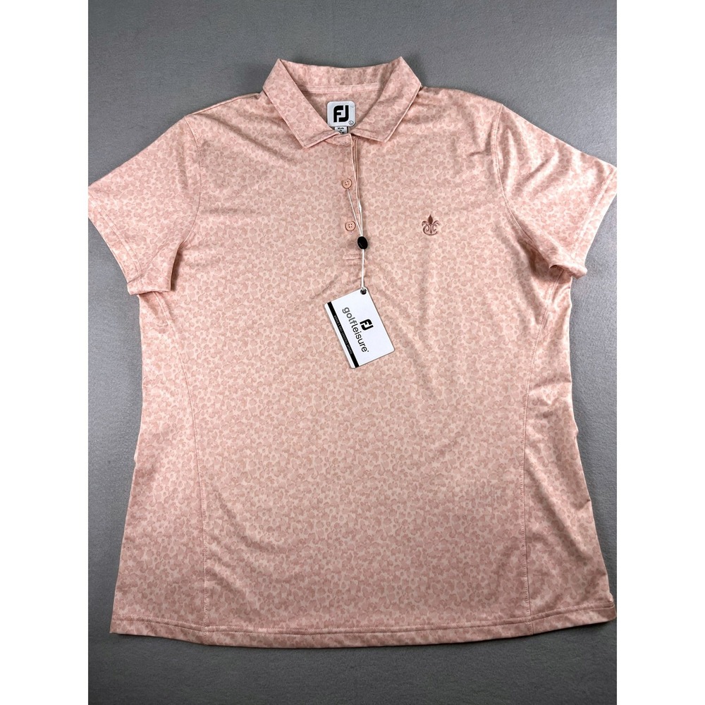 FootJoy Polo Shirt Womens L Pink Golfleisure NWT Short Sleeve Golf Tee